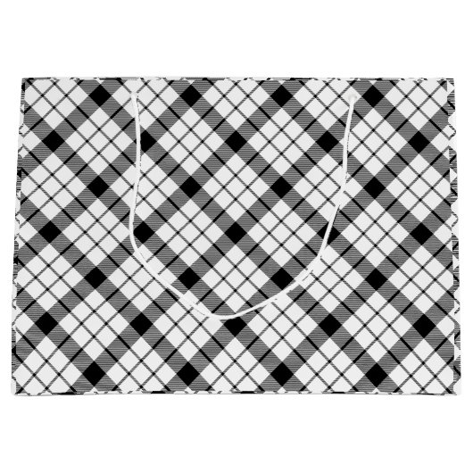 MacFarlane tartan zwarte witte vlecht Large Cadeautasje (Voorkant)