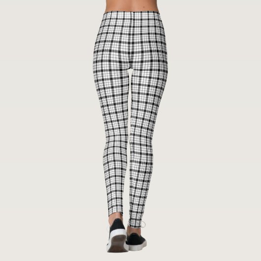 MacFarlane tartan zwarte witte vlecht Leggings (Achterkant)