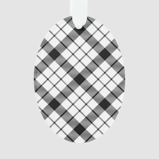 MacFarlane tartan zwarte witte vlecht Ornament (voorkant)