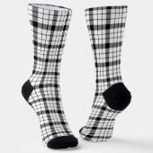 MacFarlane tartan zwarte witte vlecht Sokken (Gebogen)
