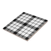 MacFarlane tartan zwarte witte vlecht Tegeltje (Zijkant)