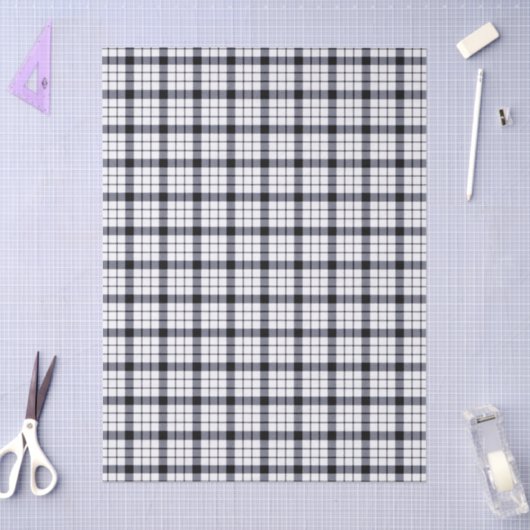 MacFarlane tartan zwarte witte vlecht Tissuepapier (Craft)