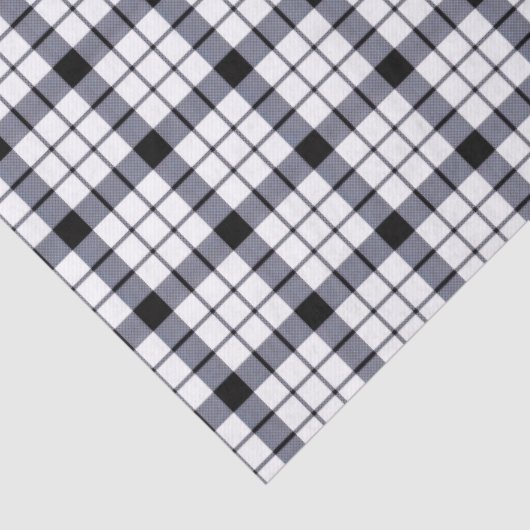 MacFarlane tartan zwarte witte vlecht Tissuepapier (Detail)