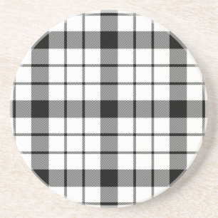 MacFarlane tartan zwarte witte vlecht Zandsteen Onderzetter