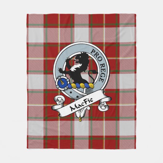MacFie Clan Badge Tartan Pset Fleece Deken (Voorkant)