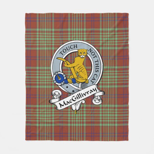 MacGillivray Hunting Ancient Clan Badge Tartan Pla Fleece Deken (Voorkant)