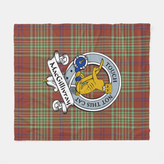 MacGillivray Hunting Ancient Clan Badge Tartan Pla Fleece Deken (Voorkant (Horizontaal))