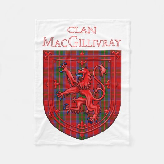 MacGillivray Tartan Scottish Play Lion Rampant Fleece Deken (Voorkant)