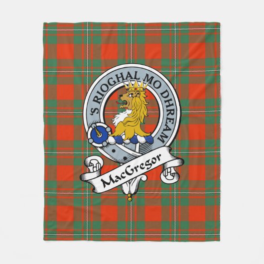 MacGregor Ancient Clan Badge Tartan Pset Fleece Deken (Voorkant)