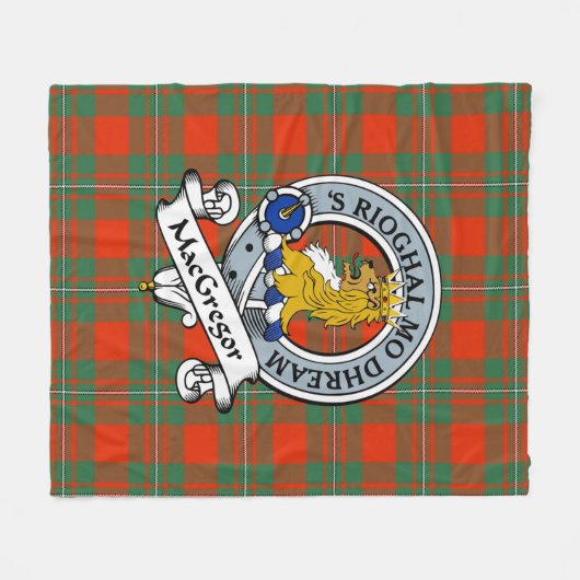 MacGregor Ancient Clan Badge Tartan Pset Fleece Deken (Voorkant (Horizontaal))