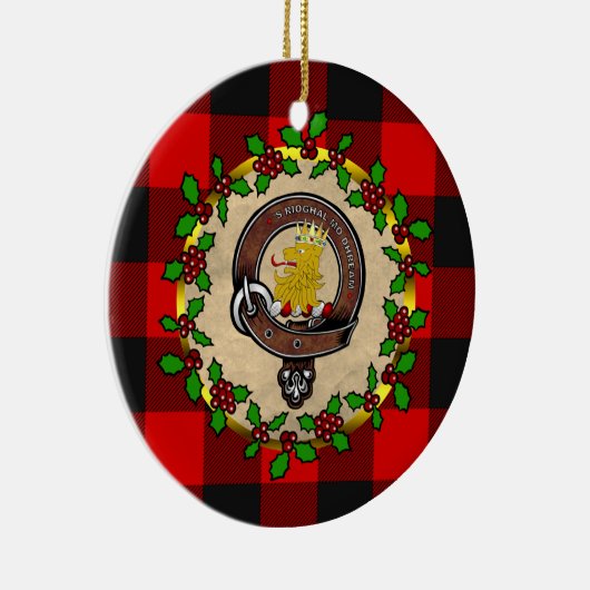 MacGregor Badge/Rob Roy Tartan Persoonlijke mas Keramisch Ornament (Rechts)