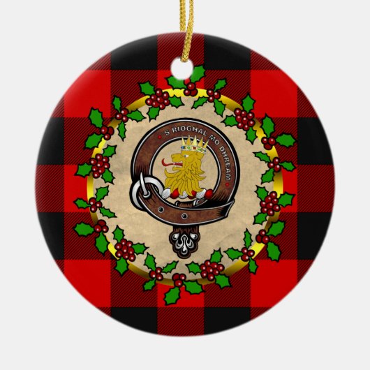 MacGregor Badge/Rob Roy Tartan Persoonlijke mas Keramisch Ornament (Voorkant)