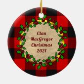 MacGregor Badge/Rob Roy Tartan Persoonlijke mas Keramisch Ornament (Achterkant)