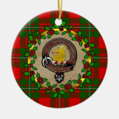 MacGregor Badge & Tartan Persoonlijke Kerstmis Keramisch Ornament (Voorkant)