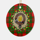MacGregor Badge & Tartan Persoonlijke Kerstmis Keramisch Ornament (Links)