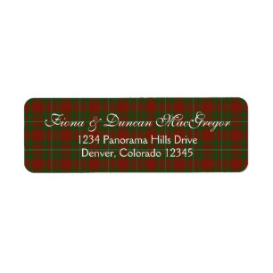 MacGregor Cardney Tartan Schots retouradres Etiket