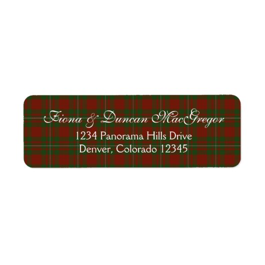 MacGregor Cardney Tartan Schots retouradres Etiket (Voorkant)