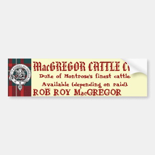 MacGREGOR CATTLE CO. Beschikbaar (afhankelijk van  Bumpersticker (Voorkant)