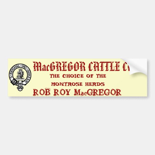 MacGREGOR CATTLE CO. Bumpersticker (Voorkant)