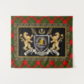 MacGregor Clan Badge & Motto w/Lions Wandkleed (Voorkant (horizontaal))