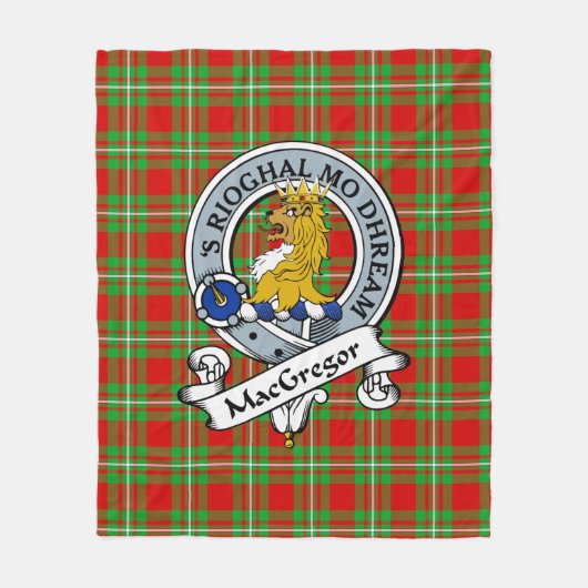MacGregor Clan Badge Tartan Pset Fleece Deken (Voorkant)