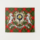 MacGregor Clan Badge & Unicorns w/Tartan Wandkleed (Voorkant (horizontaal))