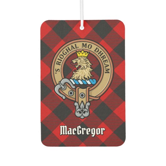 MacGregor Crest over Rob Roy Tartan Air Freshener Luchtverfrisser (Voorkant)
