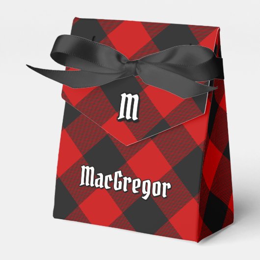 MacGregor Crest over Rob Roy Tartan Favor Box Bedankdoosjes (Voorkant Zijde)