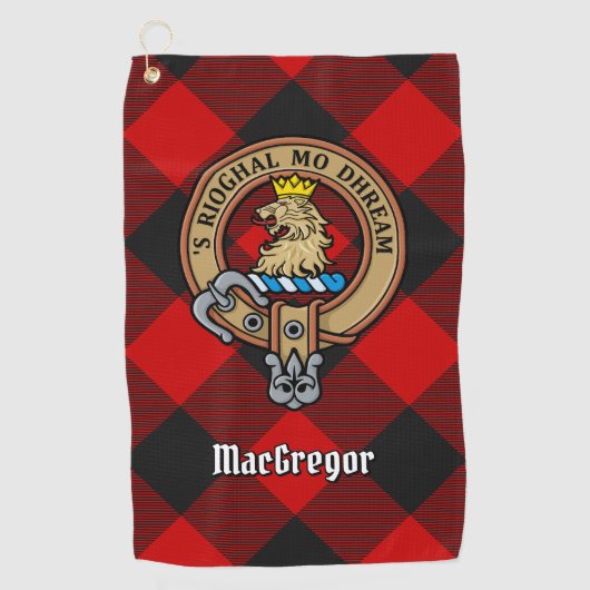 MacGregor Crest over Rob Roy Tartan Golfhanddoek (Voorkant)