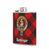 MacGregor Crest over Rob Roy Tartan Heupfles (Links)