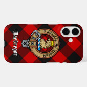 MacGregor Crest over Rob Roy Tartan iPhone Case (Achterkant (horizontaal))