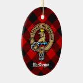 MacGregor Crest over Rob Roy Tartan Keramisch Ornament (Rechts)
