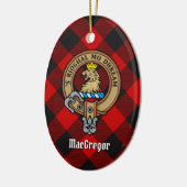 MacGregor Crest over Rob Roy Tartan Keramisch Ornament (Links)