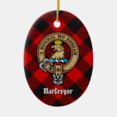 MacGregor Crest over Rob Roy Tartan Keramisch Ornament (Voorkant)