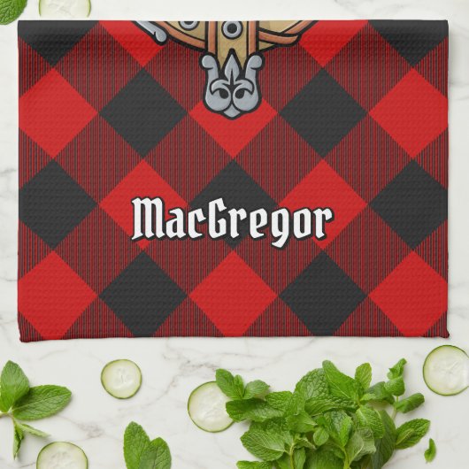 MacGregor Crest over Rob Roy Tartan Kitchen Towel Theedoek (Gevouwen)