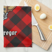 MacGregor Crest over Rob Roy Tartan Kitchen Towel Theedoek (Quarter Fold)