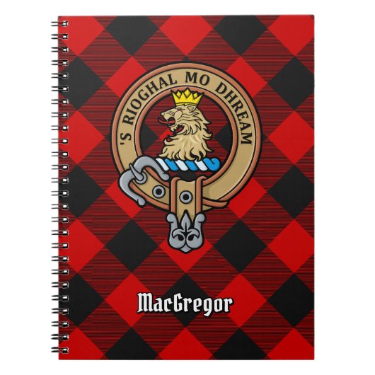 MacGregor Crest over Rob Roy Tartan Notitieboek (Voorkant)