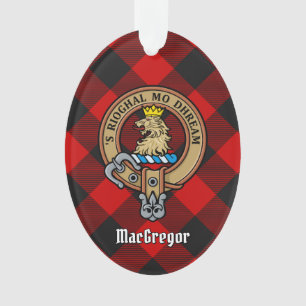 MacGregor Crest over Rob Roy Tartan Ornament