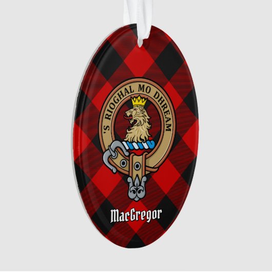 MacGregor Crest over Rob Roy Tartan Ornament (voorkant)