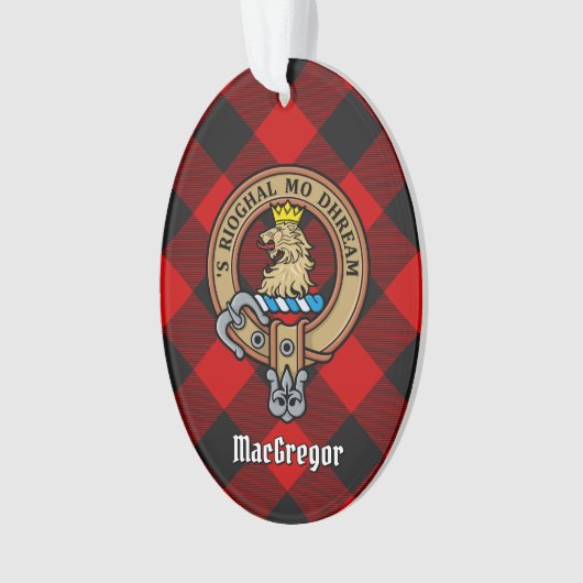 MacGregor Crest over Rob Roy Tartan Ornament (voorkant)