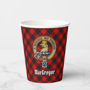 MacGregor Crest over Rob Roy Tartan Paper Cups Papieren Bekers
