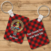 MacGregor Crest over Rob Roy Tartan Sleutelhanger