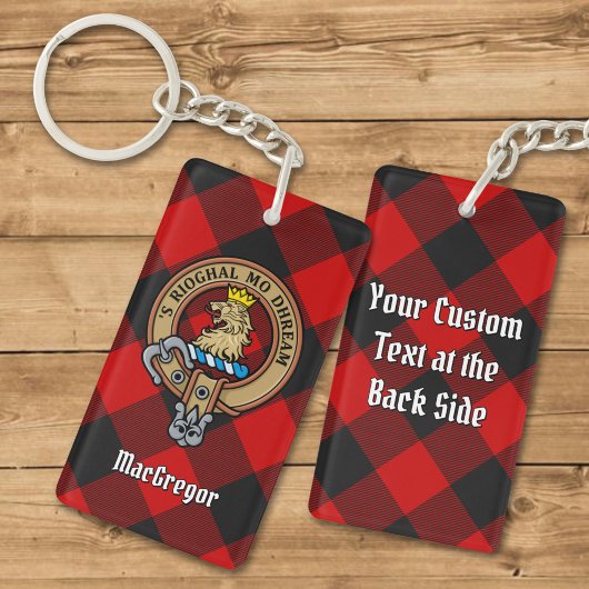 MacGregor Crest over Rob Roy Tartan Sleutelhanger
