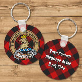 MacGregor Crest over Rob Roy Tartan Sleutelhanger
