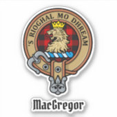 MacGregor Crest over Rob Roy Tartan Sticker (Voorkant)