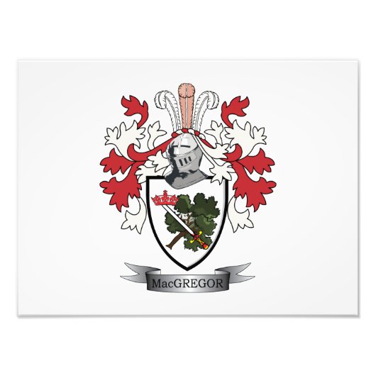 MacGregor Family Crest Coat of Arms Foto Afdruk (Voorkant)