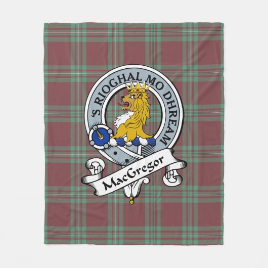 MacGregor Hunting Ancient Clan Badge Tartan Pset Fleece Deken (Voorkant)