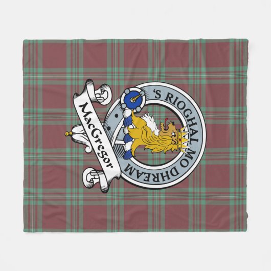 MacGregor Hunting Ancient Clan Badge Tartan Pset Fleece Deken (Voorkant (Horizontaal))