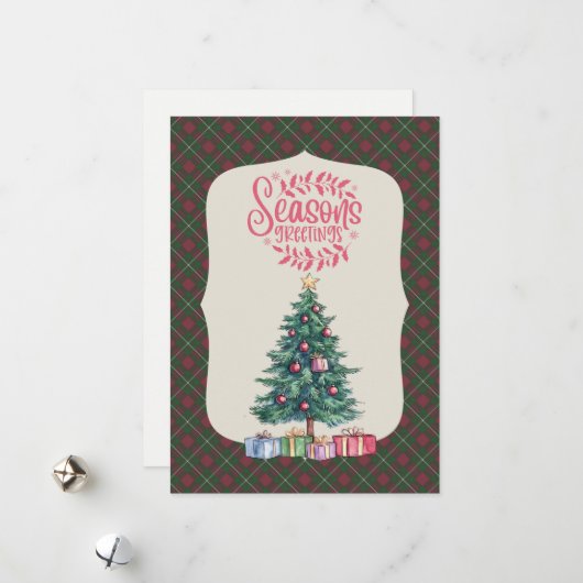 MacGregor Hunting Schotse Tartan Kerstmis Feestdagenkaart (Voorkant / Achterkant in situ)