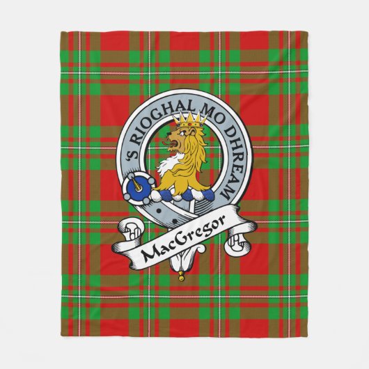 MacGregor Modern Clan Badge Tartan Pset Fleece Deken (Voorkant)